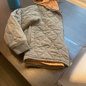 Women Quilted Jacket - Green and gold